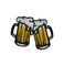 Foaming Beer Mugs, Drinks, Craft Beverage, Embroidered, Iron on Patch